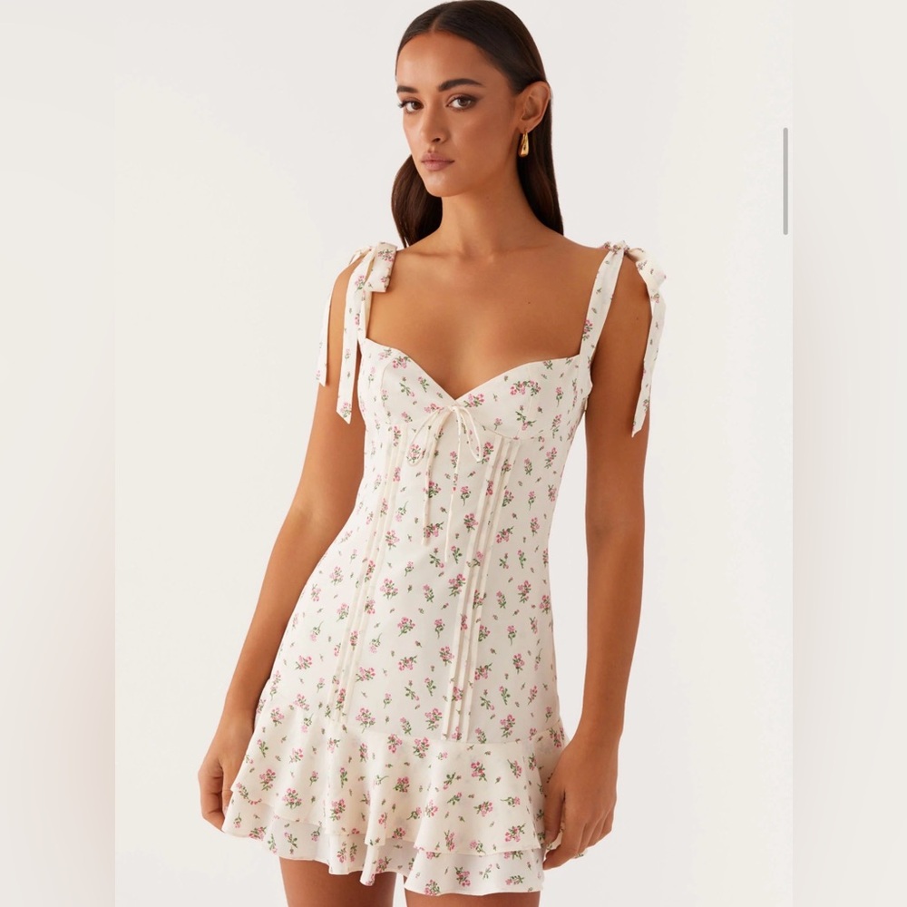 Floral Sleeveless Dress with Ties - peppermayo